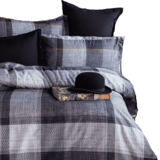 Obliečky z bavlneného saténu DUNLOE BLACK 200x220 / 4*50x70 cm.