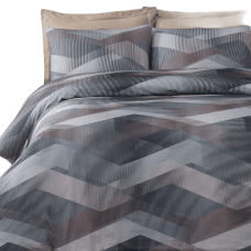 Cotton satin bed linen HELIX BROWN 140x200 / 50x70 cm.