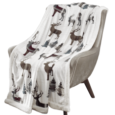 Dvojstranná wellsoft deka HAPPY NEW DEER 170 x 200 cm.